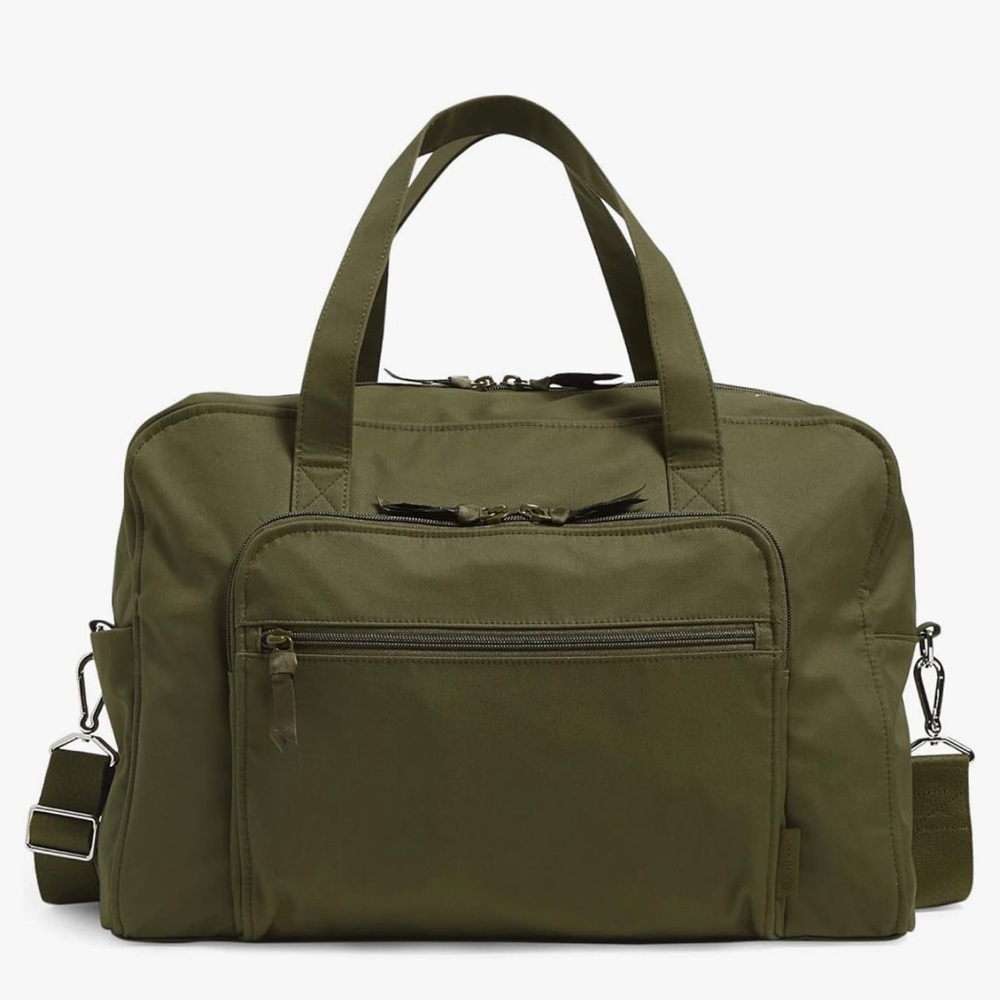 Vera Bradley Women's Cotton Weekender Travel Bag, Climbing Ivy Green